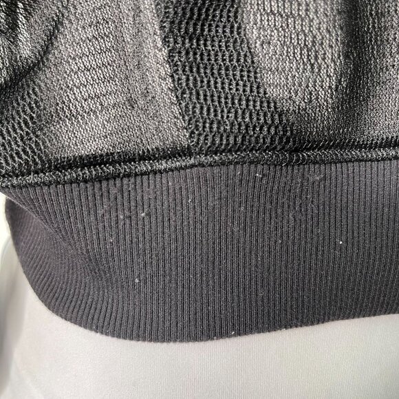 Alo Women's Black Sheer Mesh Long Sleeve Cropped Crewneck Top Size Medium - Picture 8 of 11